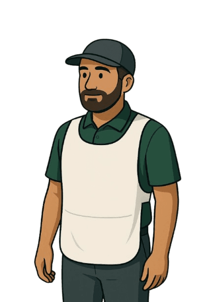 Golfer making a decision on course